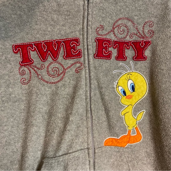 Vintage Tweety Bird Looney Tunes Zip-Up Hoodie - Picture 6 of 12